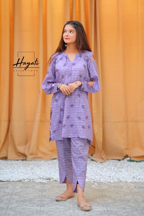 Printed | 2 Piece Premium Lawn | Dusty Purple