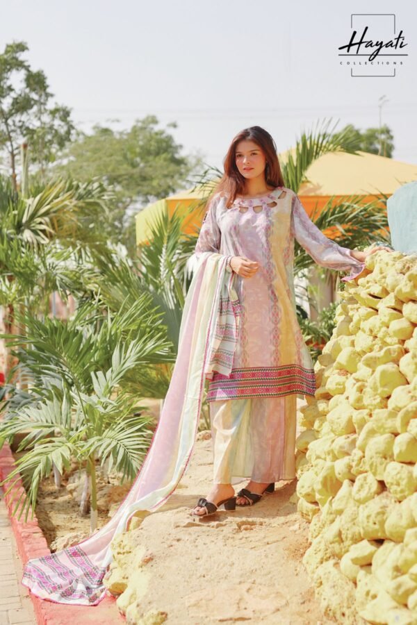 Printed  | 3 Piece Lawn - Pastel Hues - Light Pink