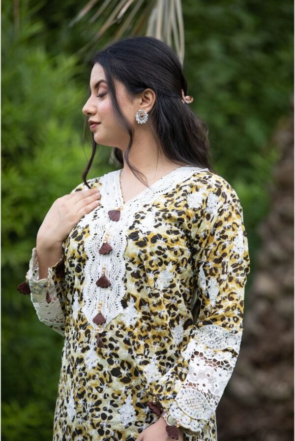1 Piece - Chikankari Lawn Cheetah Solid Embroidered