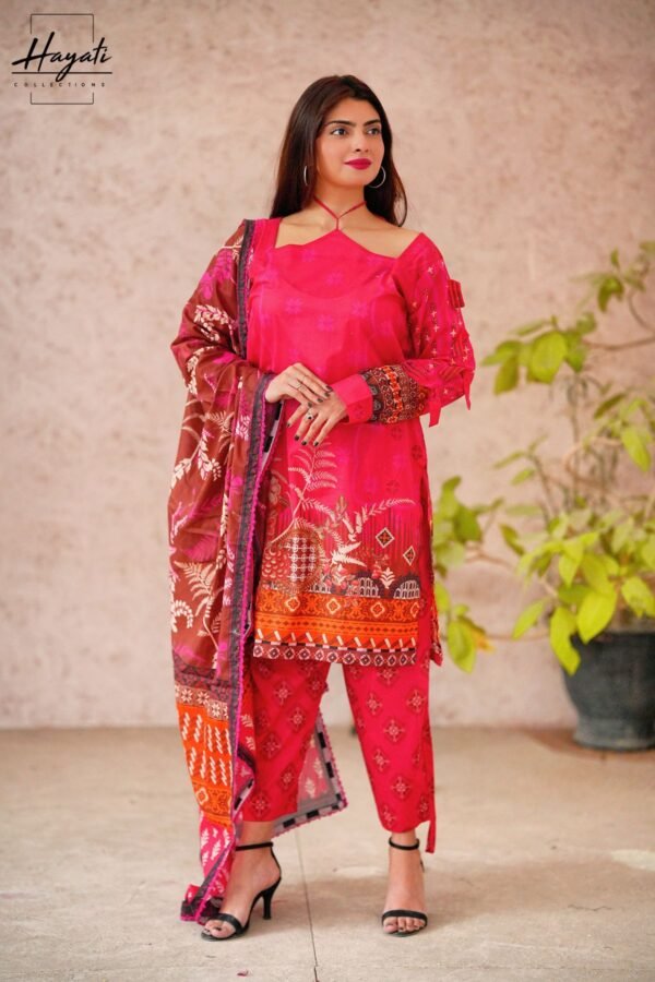 Printed | 3 Piece Lawn - Pink Fuchsia