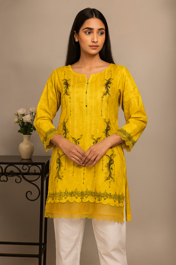 1 Piece | Lawn Digital Print | Musturd