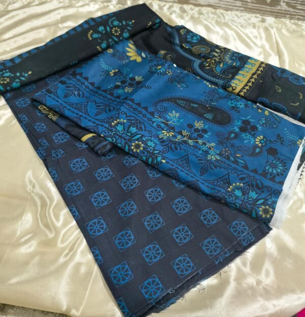 Printed | 3 Piece Lawn - Royal Blue